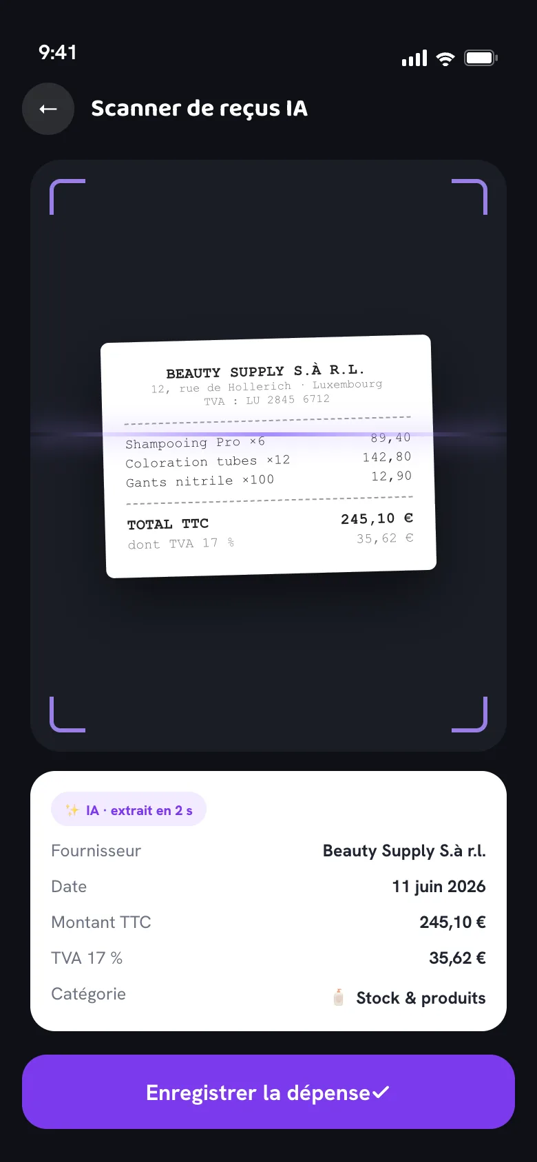 AI expense scanner